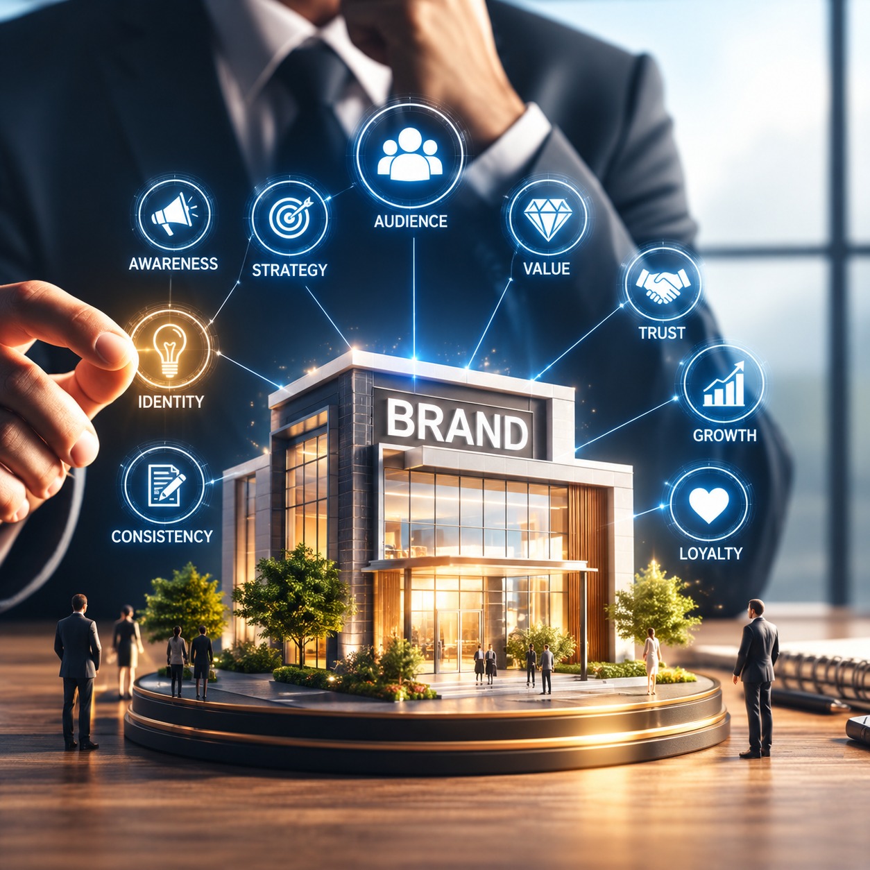 A client-facing agency website showing the agency's own brand